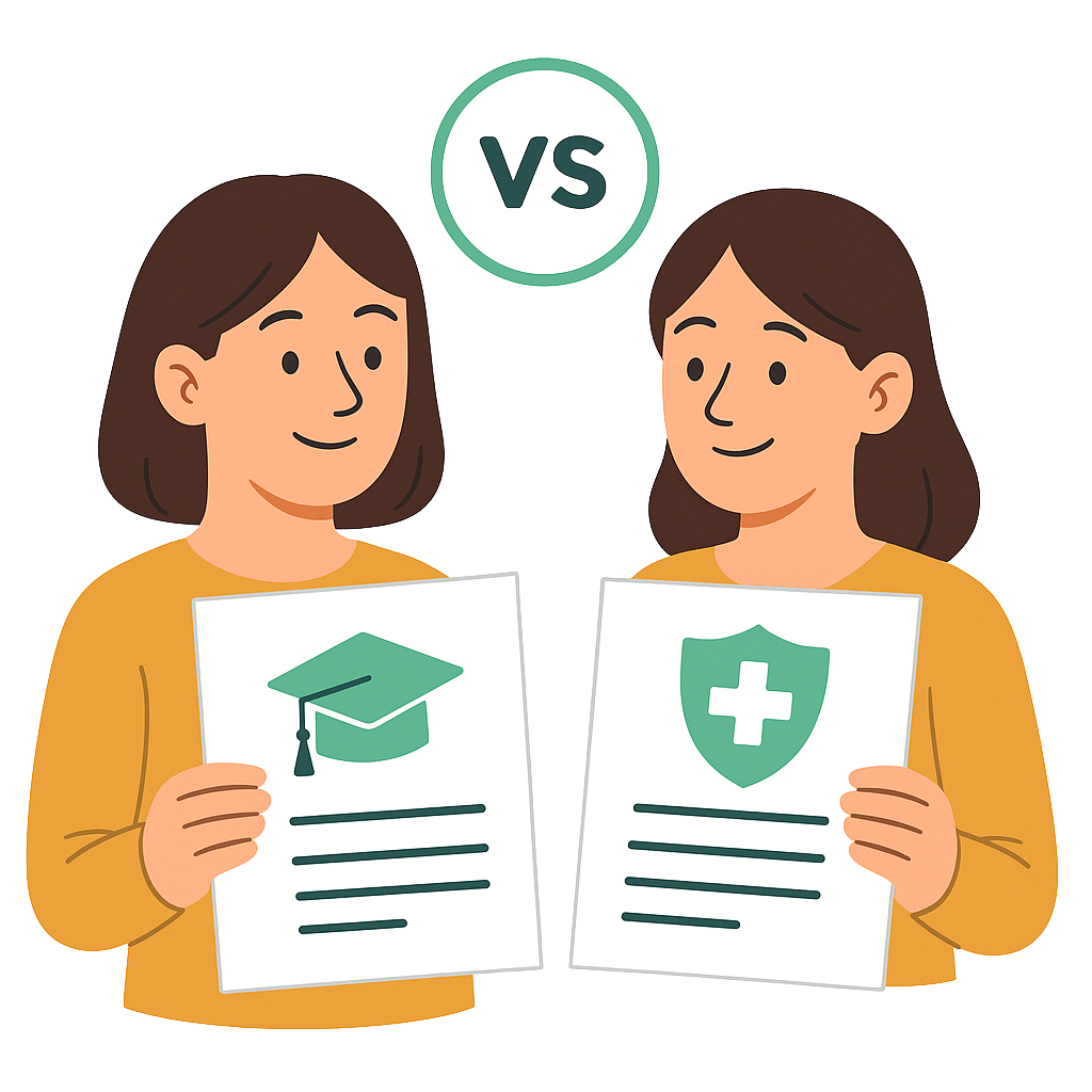 Compare qualifications and services